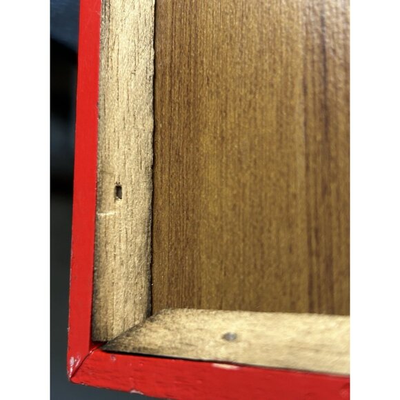 Holiday Serving Tray Potpourri Press Wood Rectangle Santa Holiday Decor Vtg RARE - Picture 9 of 10